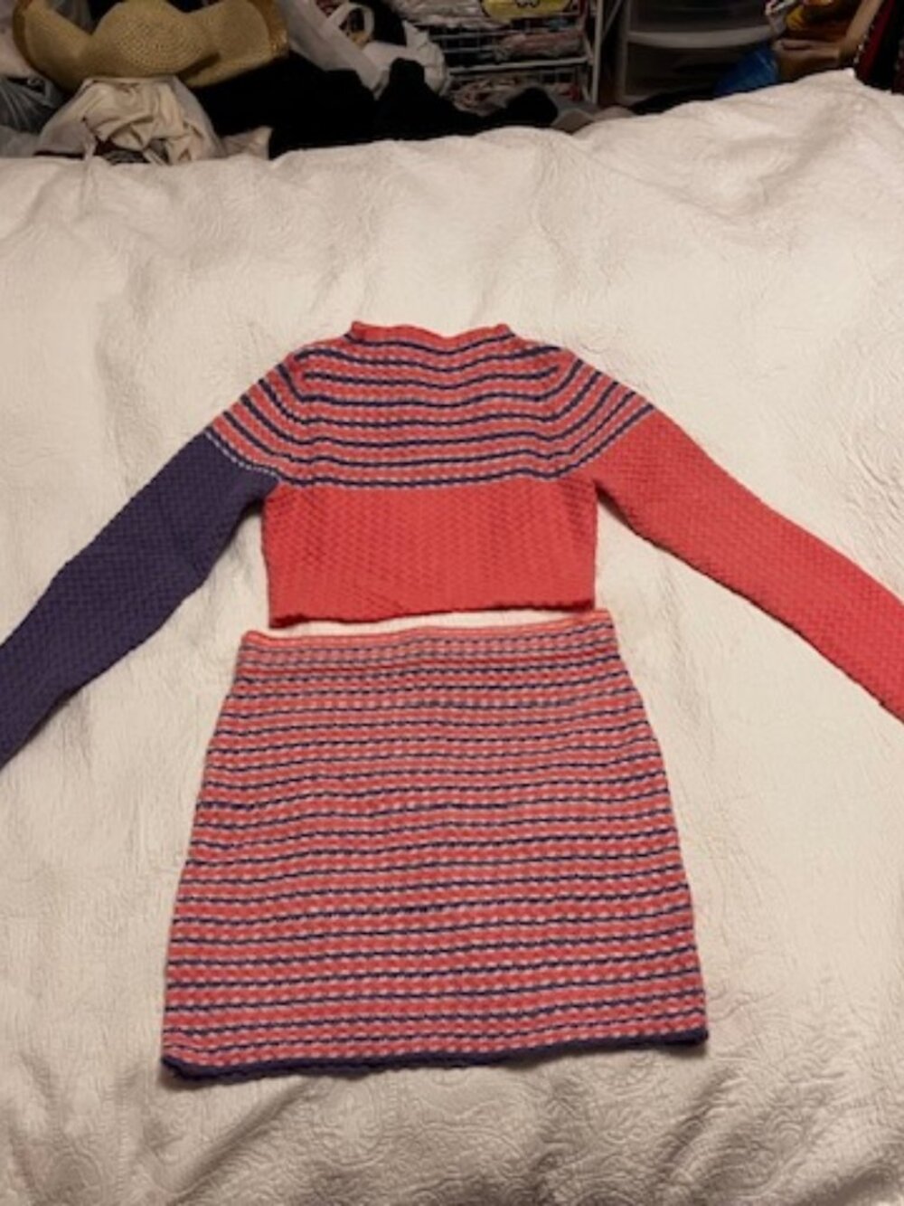Cropped Sweater and Skirt Set
